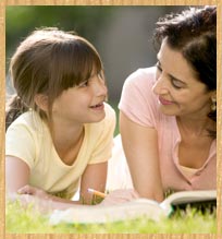 stock photo of girl with braces and mom