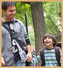 stock photo of father and son